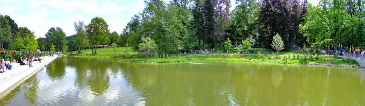 Panoramabild - Blick ber den See vor dem Kuckuckshaus - beim Klicken verdoppelt sich die Bildgre